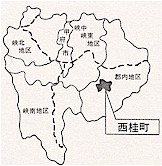西桂町の位置画像